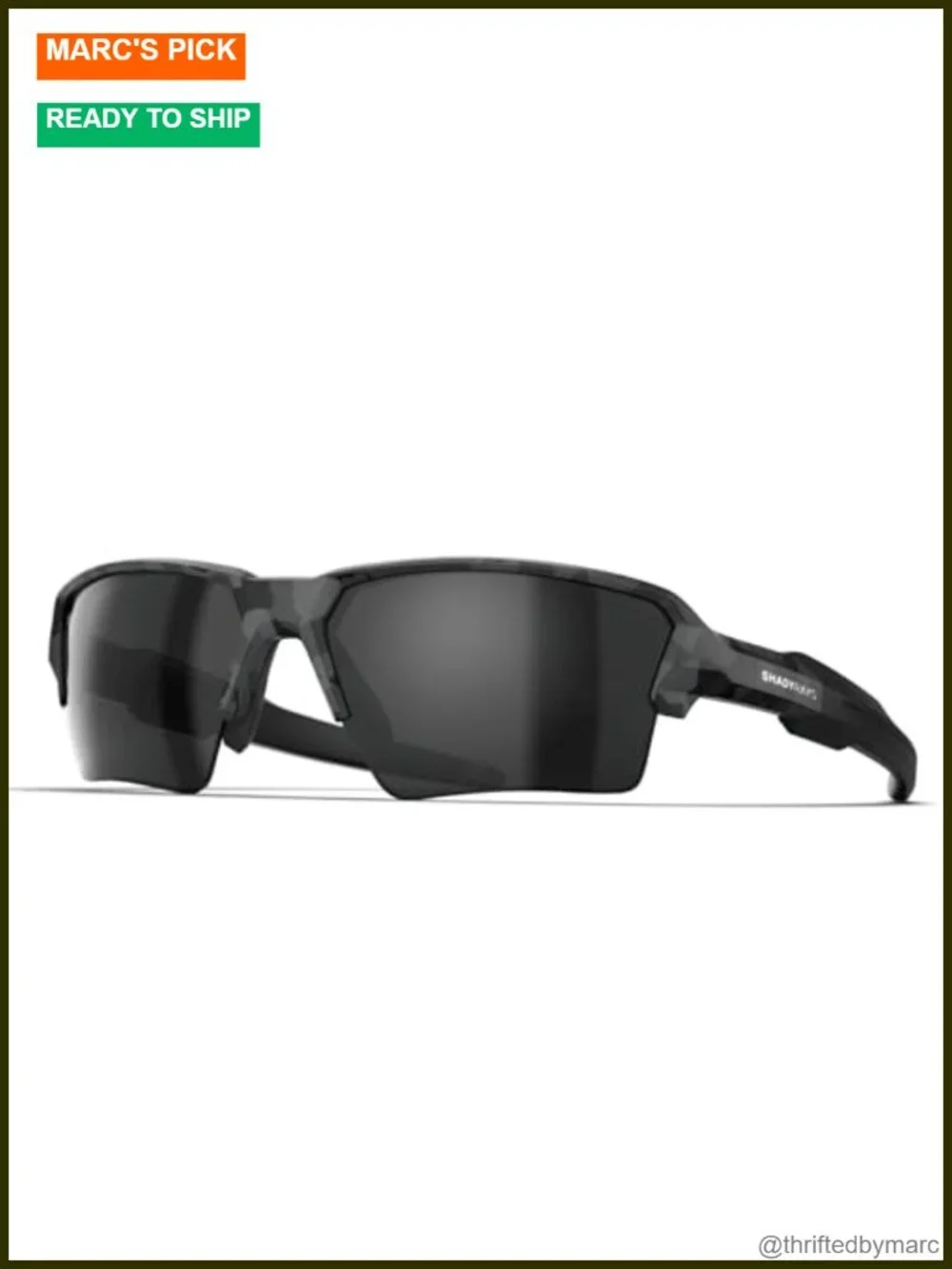 Mens Semi-Rimless Sporty Polarized Sunglasses TR90 Frame
